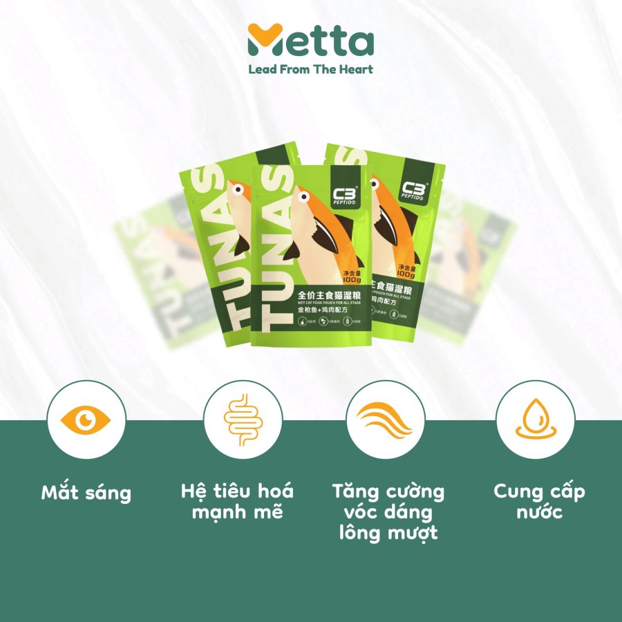 Lợi ích Của Pate Mèo C3 Peptido Cá Ngừ Gà