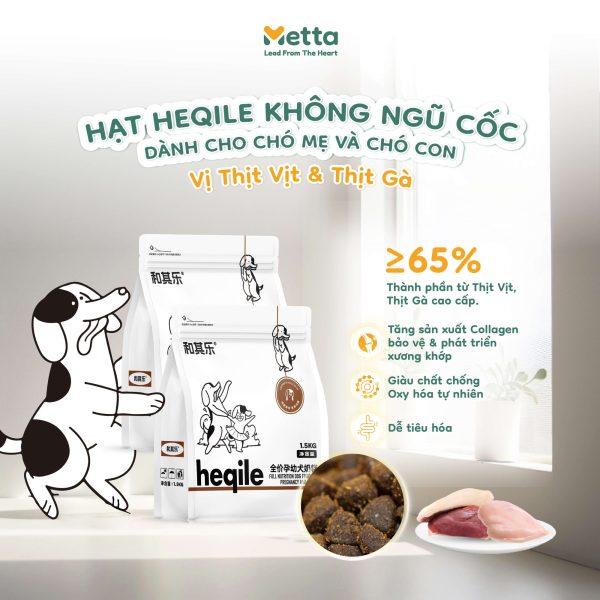 Hạt Heqile Không Ngũ Cốc Dành Cho Chó Mẹ Và Chó Con