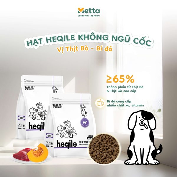 Hạt Heqile Không Ngũ Cốc Vị Thịt Bò Và Bí đỏ